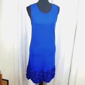 Adore Sleeveless Blue round neckline ruffle hemline Size Medium new with tag